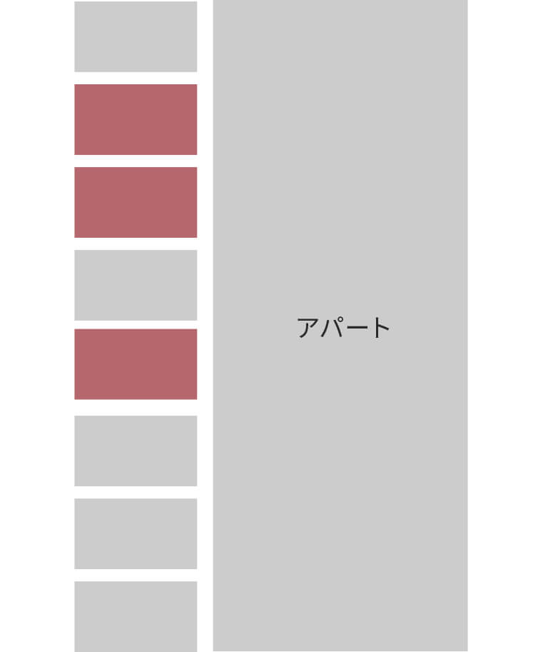 店舗裏 アパート側