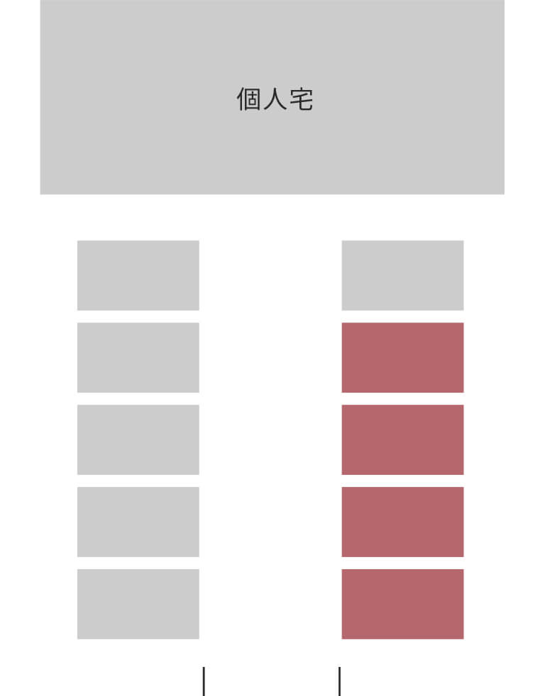 アパート側のお宅 前庭